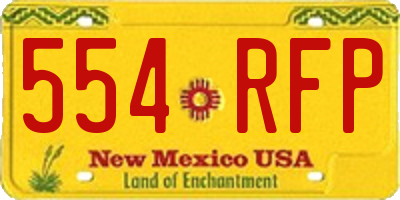 NM license plate 554RFP