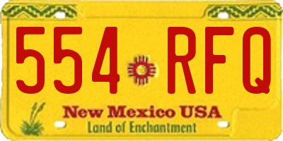 NM license plate 554RFQ