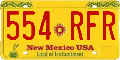 NM license plate 554RFR