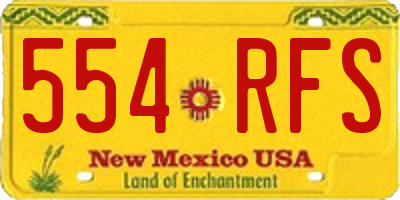 NM license plate 554RFS