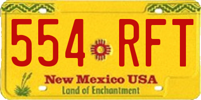 NM license plate 554RFT