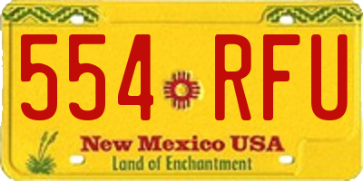NM license plate 554RFU