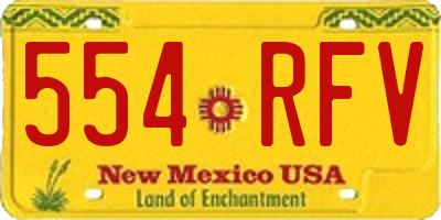 NM license plate 554RFV