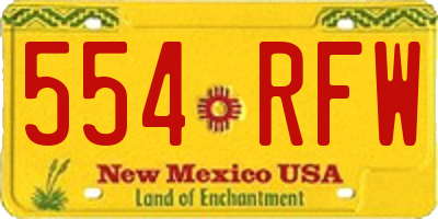 NM license plate 554RFW