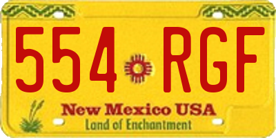 NM license plate 554RGF
