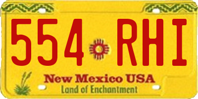 NM license plate 554RHI