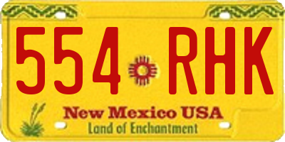 NM license plate 554RHK