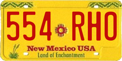 NM license plate 554RHO