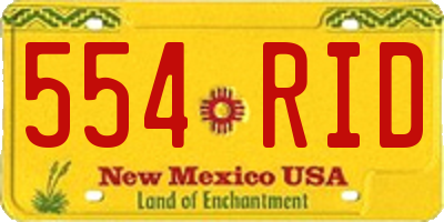 NM license plate 554RID
