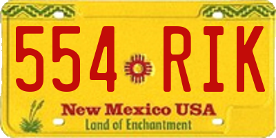 NM license plate 554RIK