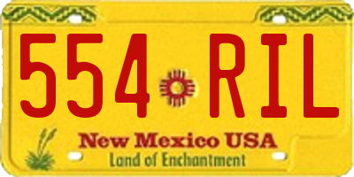 NM license plate 554RIL