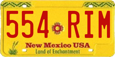 NM license plate 554RIM