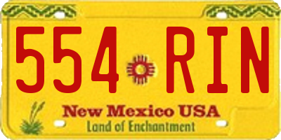 NM license plate 554RIN
