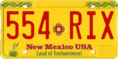 NM license plate 554RIX