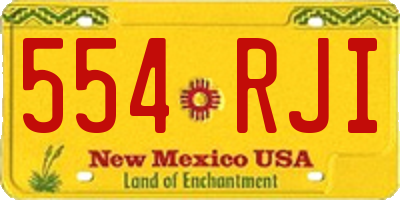 NM license plate 554RJI