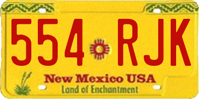 NM license plate 554RJK
