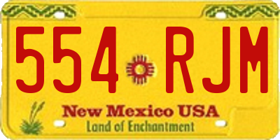 NM license plate 554RJM