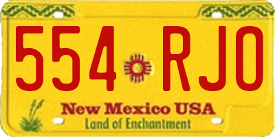 NM license plate 554RJO