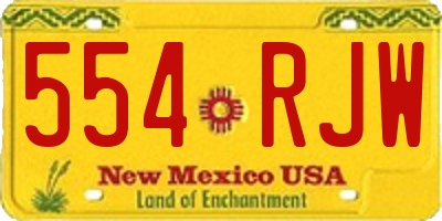 NM license plate 554RJW