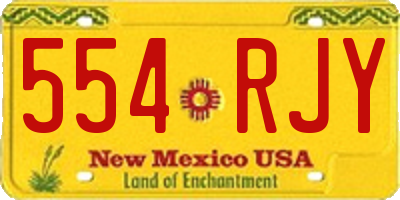 NM license plate 554RJY