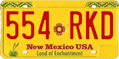 NM license plate 554RKD
