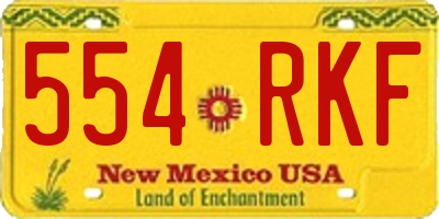 NM license plate 554RKF