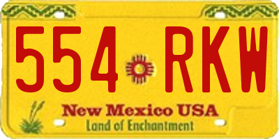 NM license plate 554RKW
