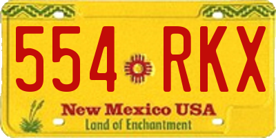 NM license plate 554RKX