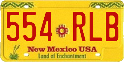 NM license plate 554RLB