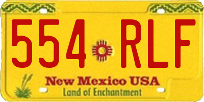 NM license plate 554RLF