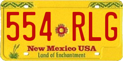 NM license plate 554RLG
