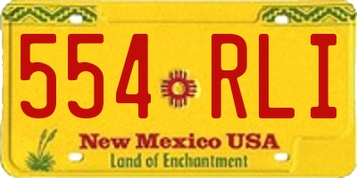 NM license plate 554RLI
