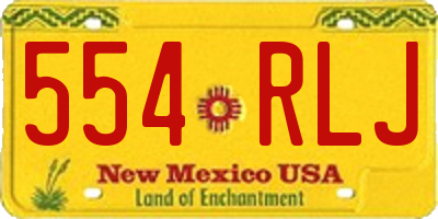 NM license plate 554RLJ