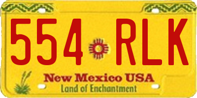 NM license plate 554RLK