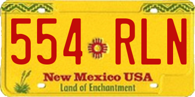 NM license plate 554RLN