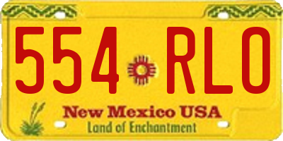 NM license plate 554RLO