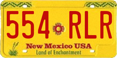 NM license plate 554RLR