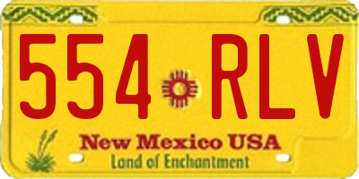 NM license plate 554RLV