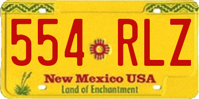 NM license plate 554RLZ