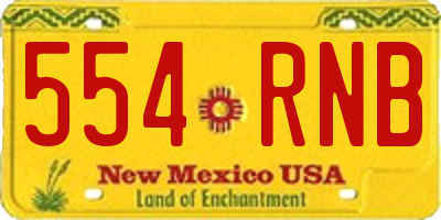 NM license plate 554RNB