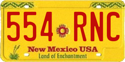 NM license plate 554RNC