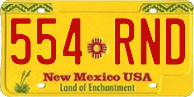 NM license plate 554RND