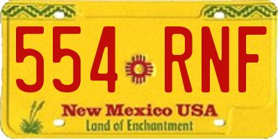 NM license plate 554RNF