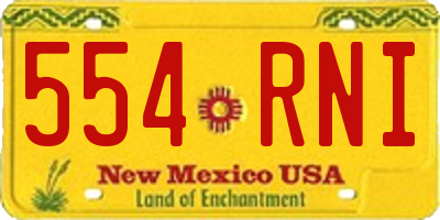 NM license plate 554RNI