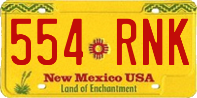 NM license plate 554RNK