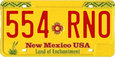 NM license plate 554RNO