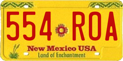 NM license plate 554ROA