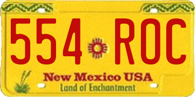 NM license plate 554ROC