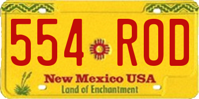 NM license plate 554ROD