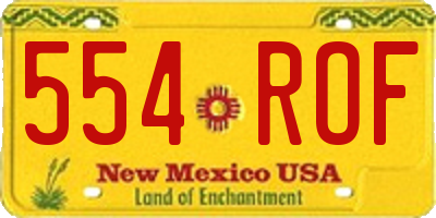NM license plate 554ROF